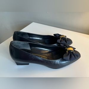 Bruno Magli Women's Italian Leather Pumps with Bow Accent, Size - 36